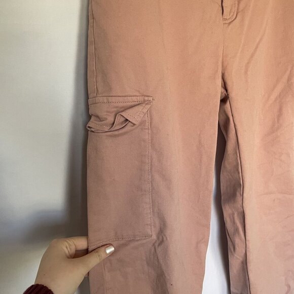 BDG Urban Outfitters Womens Cargo Pants Elastic Cuffs Buttons size L Mauve Pink - Picture 3 of 9